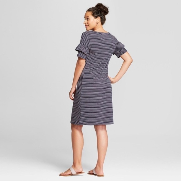 Isabel Maternity from Ingrid & Isabel Knit Ruffle Sleeve T-Shirt Dress - Picture 2 of 5